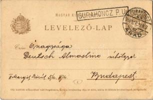 1910 Kézzel rajzolt hölgy művészlap / Hand-drawn lady art postcard s: Dolga + "GURAHONCZ - ARAD...