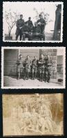 cca 1927-1937 Magyar katonákról készült fotók, 8 db, 5×3,5 és 9×6 cm közötti méretekben