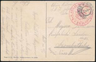 1916 Tábori posta képeslap K.u.K. KRIEGS-MARINE / S. M. SCHIFF ULAN
