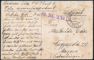 1915 Tábori posta képeslap S. M. TB 4