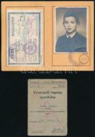 1942, 1950 Nemzeti Sportuszoda kedvezményes fényképes igazolvány + úszóversenyzői tagsági igazolvány, össz.: 2 db