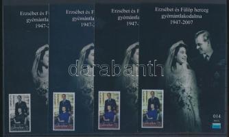 2007/34 II. Erzsébet gyémántlakodalma emlékív garnitúra azonos sorszámmal