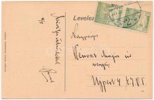 1917 Újantalvölgy, Utekác; utcakép a falubeliekkel, üveggyár. Karinger Károly fényképész / street vi...