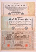 Német Birodalom / Weimar Köztársaság 50db-os, főleg inflációs bankjegy tétel bélyegalbumba rendezve,...