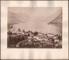 cca 1900 Como, kilátás a Comói-tóval, kartonra kasírozott fotó, 26,5x20,5 cm / Como, general view with the lake, vintage photo, 26.5x20.5 cm