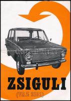 cca 1975 Zsiguli VAZ 2101 magyar nyelvű, képekkel illusztrált reklámprospektusa, hajtott
