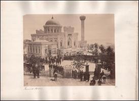 cca 1900 Isztambul (Konstantinápoly), Hamidije mecset, kartonra kasírozott, feliratozott fotó, 26,5x21 cm / Istanbul (Constantinople), Yildiz Hamidiye Mosque, vintage photo, 26.5x21 cm