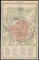 cca 1900 Debrecen város térképe, 1:26.000, Pallas Nagy Lexikona, Bp., Pallas Rt.-ny, 21x14 cm