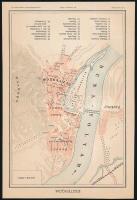 cca 1900 Esztergom város térképe, 1:7000, Pallas Nagy Lexikona, Bp., Pallas Rt., 19x12,5 cm