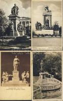Háború előtti 16 db képeslap a budapesti köztéri szobrokról