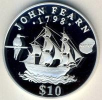 Nauru 1994. 10$ Ag "John Fearn-hajó" T:PP Csak 15.000db!