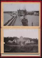 cca 1900 Helsingör og Omegn, dán leporelló 6 db keményhátú fotóval (hiányos), aranyozott, festett eg...