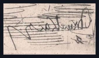 Munkácsy Mihály (1844-1900): Konyhában. Munkácsy egyetlen rézkarca, papír, jelzett a karcon, 20×28 c...