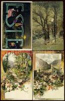 Hónapok, évszakok, napszakok, 17 régi lap / months, seasons, times of the days, 17 old postcards