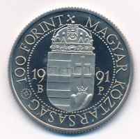 1991. 100Ft Cu-Ni "II. János Pál pápa látogatása" T:1 (eredetileg PP) Adamo EM119