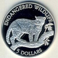 Niue 1992. 5$ Ag "Veszélyeztetett állatvilág-Jaguár" T:PP