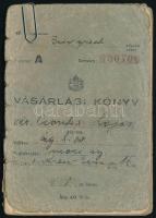 1941 Vásárlási könyv sok bejegyzéssel, megviselt állapotban