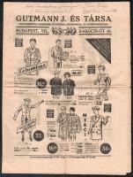cca 1940 Gutmann J. és Társa ruha reklám újság 4 p