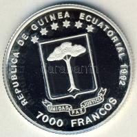 Egyenlítői Guinea 1992. 7000Fr Ag "Olimpia-Katrin Krabbe" T:PP Csak 15.000db!