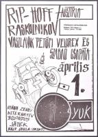 cca 1989 Rip-Hoff, Raskalnikov, Vaszlavik Petőfi Velorex zenekarok fellépése a budapesti Fekete Lyuk alternatív zenei klubban, műsorplakát, Botka Tibor grafikája, szép állapotban, 41×29,5 cm