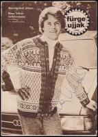 Pécsi Ildikó, Kovács Zsuzs, Róna Viktor aláírásai a fűrge újak címlapjain