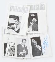 1972 A Muzsika c. újság teljes évfolyama a képeken számos művész aláírásával dedikációjával: Medveczky Ádám, Matron Éva, Ránki Dezső, Frankl Péter, Carlo Bergongi. Jandó Jenő és még sokan mások