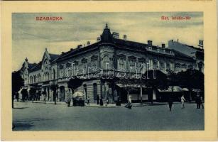 Szabadka, Subotica; Szent István tér, üzletek / square, shops