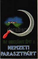 Új országot épít a Nemzeti Parasztpárt! Kiadja a Nemzeti Parasztpárt Hadifogolygondozó Osztálya / Hungarian National Peasant Party propaganda