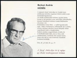 Mándy Iván és Berkesi András autográf aláírásai könyv ismertető szórólapokon