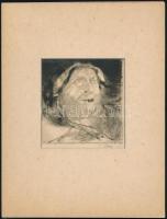 Szász Endre (1926-2003): Arcképek, 3 db, rézkarc, papír, jelzett, paszpartuban, 10×9 cm