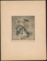 Szász Endre (1926-2003): Arcképek, 3 db, rézkarc, papír, jelzett, paszpartuban, 10×9 cm