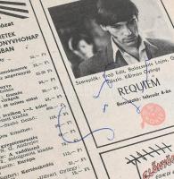 Makay Margit, Gálffy László, Komlós Juci, Péchy Blanka autográf aláírása újságkivágáson