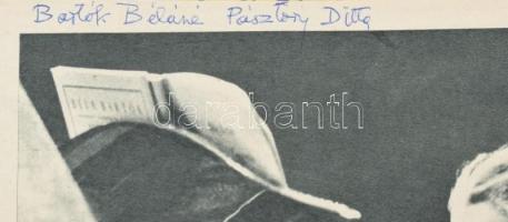 Bartók Béláné Pásztory Ditta, Dénes Zsófia, Károlyi Mihályné Andrássy Katinka, Várnai Zseni autográf...