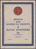 1956 Journal of the American Society of Naval Engineers, Inc. Vol. 68, No. 3. Számos fekete-fehér fotóval, angol nyelven. Kiadói papírkötés, kissé kopott, foltos borítóval.