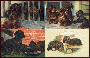 Kutyák 11 db régi lap / Dogs, 11 old cards