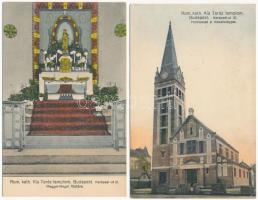 Budapest VIII. Római katolikus Kis Teréz templom. Kerepesi út 31. - 2 db RÉGI képeslap / 2 pre-1945 postcards