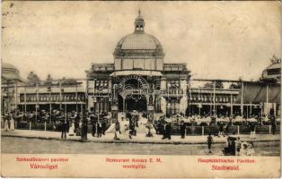 1910 Budapest XIV. Városliget, Székesfővárosi pavilon, Kovács E. M. vendéglője (fl)