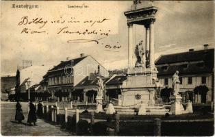 1909 Esztergom, Széchenyi tér, üzletek (fl)