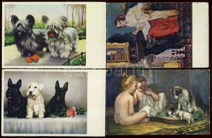 Kutyák, 13 db / Dogs, 13 old cards
