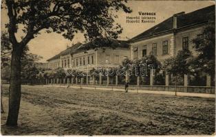 1917 Versec, Werschetz, Vrsac; Honvéd laktanya. Gábor Lajos kiadása / Honvéd Kaserne / K.u.K. military barracks (EK)