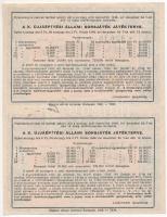Budapest 1948. "Fél Sorsjegy - A X. Újjáépítési Állami Sorsjáték" sorsjegyek (2x) "A&...