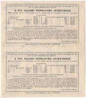 Budapest 1949. "Fél sorsjegy - 14. Állami sorsjáték" sorsjegyek (2x) "A" és &quo...