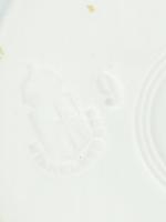 Wilhelmsburg jelzett népi tányér, kézzel festett cserép, kopott, mázlepattanások, d:23cm