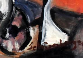 Schönberger jelzéssel: Város. Olaj, farost. 50x60 cm