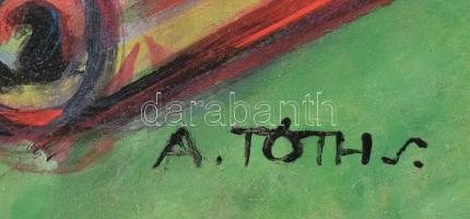 A. Tóth S. jelzéssel: Munkában. Olaj, karton, kissé vetemedett. 80x60 cm