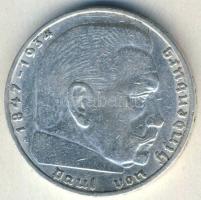 Német 3. Birodalom 1937A 2M Ag "Hindenburg" T:3+/3 apró ph.