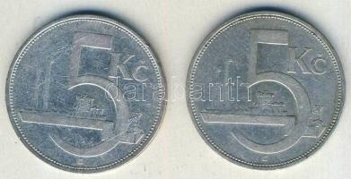 Csehszlovákia 1930. 5K Ag (2x) T:3