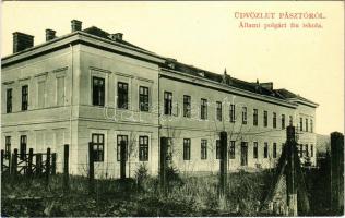 1911 Pásztó, Állami polgári fiú iskola. W.L. Bp. 957. Földes A. kiadása