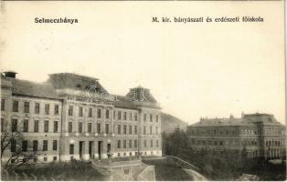 1906 Selmecbánya, Schemnitz, Banská Stiavnica; M. kir. bányászati és erdészeti főiskola. Grohmann Gyula 467. / mining and forestry academy (EK)