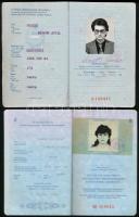 1978-1989 Magyar Népköztársaság által kiállított 2 db fényképes (kék) útlevél